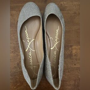 Jessica Simpson Glittering Silver shoes